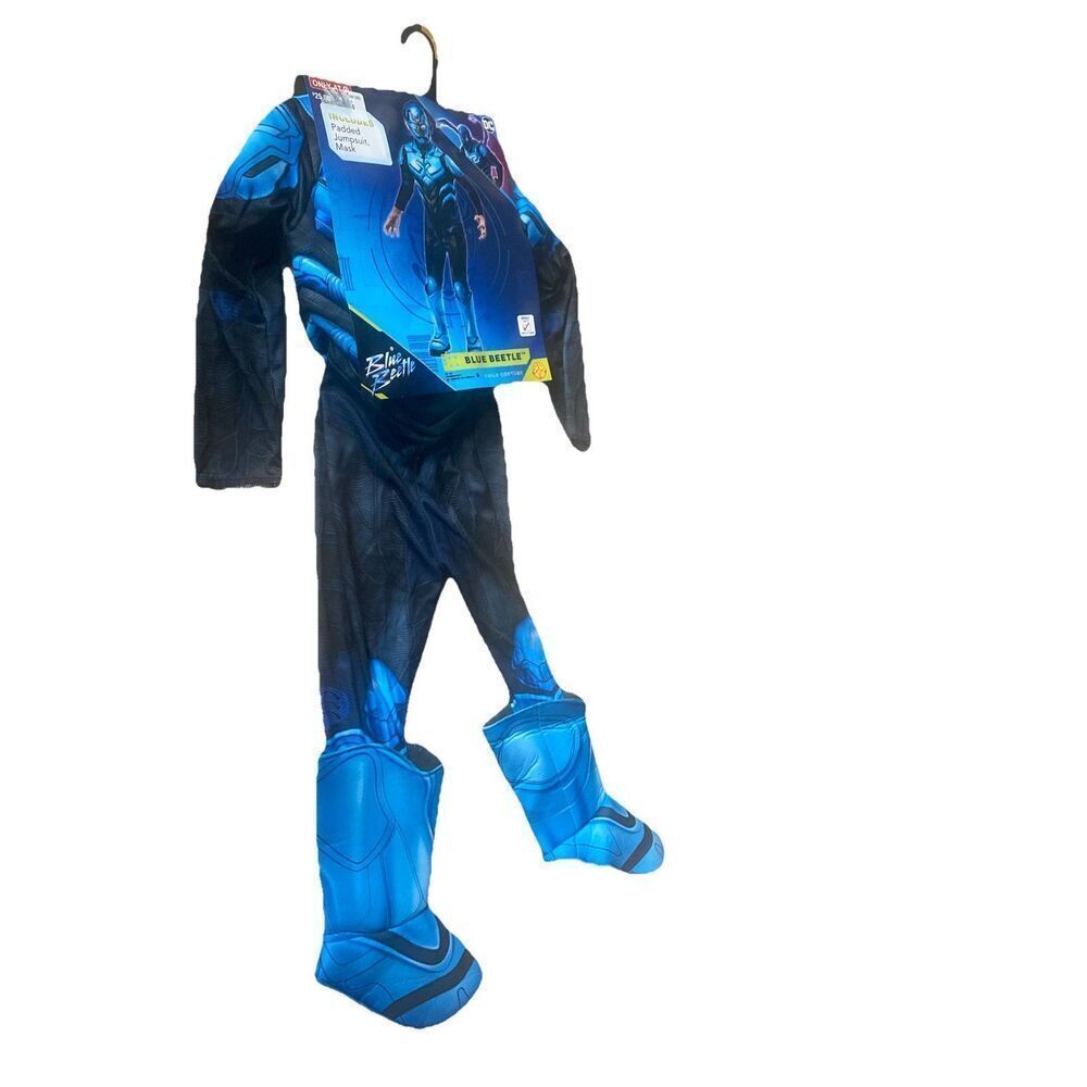 Kids' DC Comics Blue Beetle Halloween Costume Jumpsuit with Mask Small 6